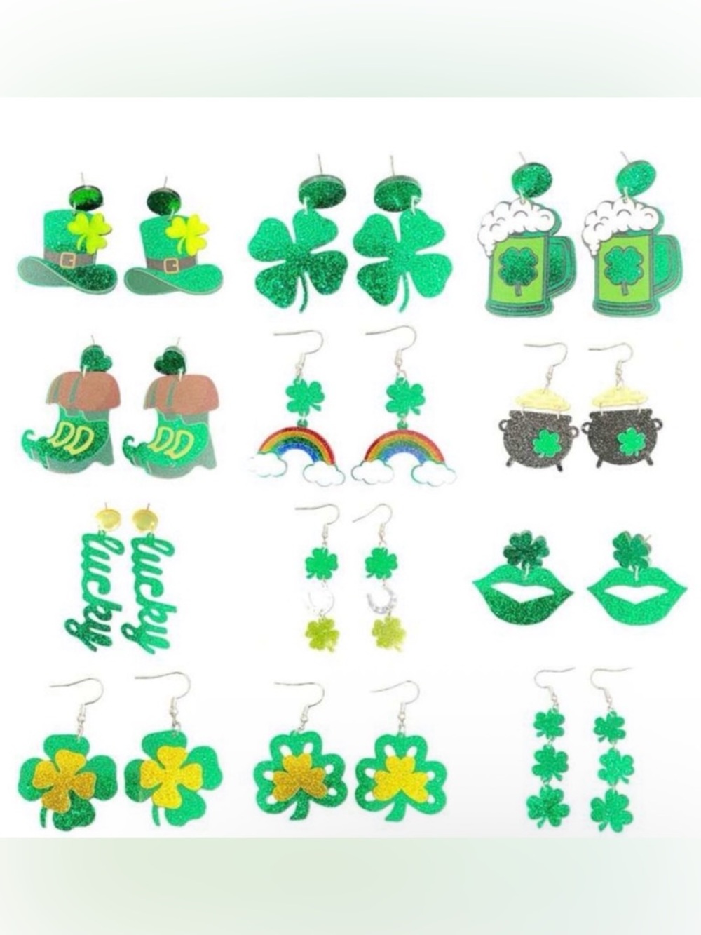 🦋BUY NOW🦋 Acrylic St. Patrick’s Day Earrings